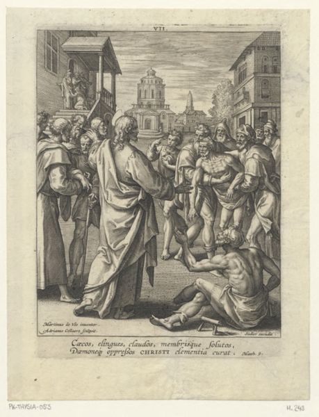 Collaert, Adriaen, (-1618), (printmaker), Vita Christi: Christ healing a paralytic