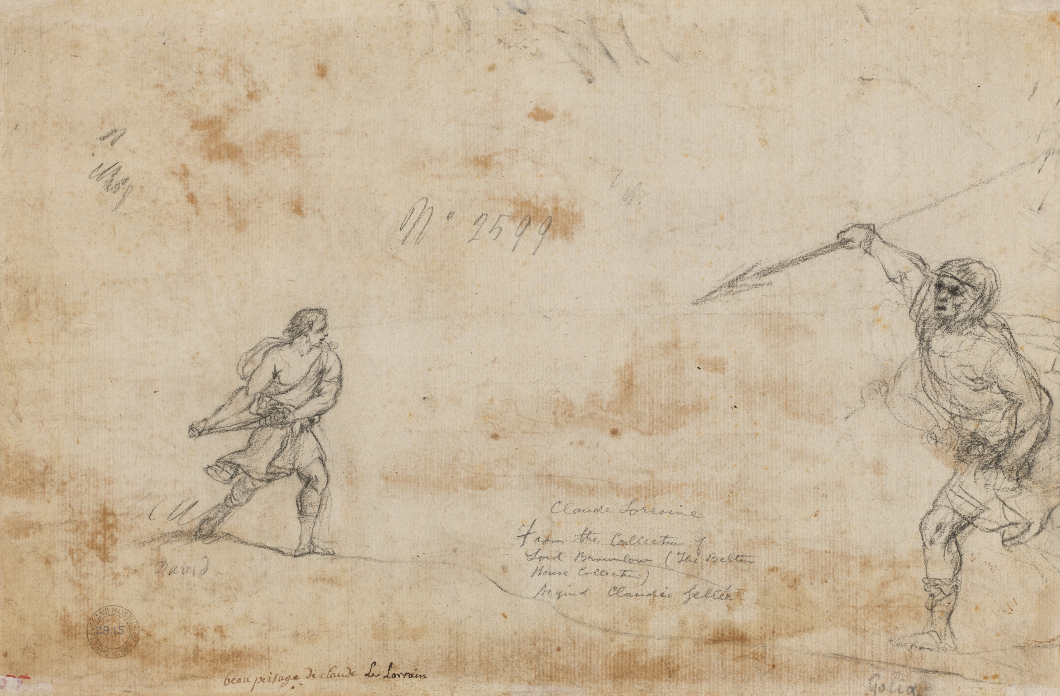 Claude Lorrain, David and Goliath (verso)