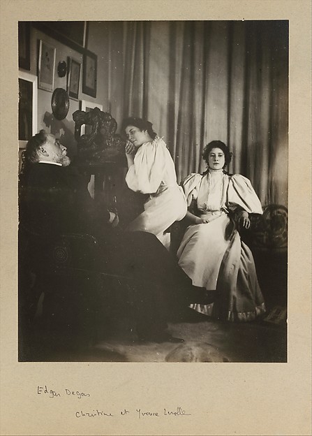 Edgar Degas, [Self-Portrait with Christine and Yvonne Lerolle]