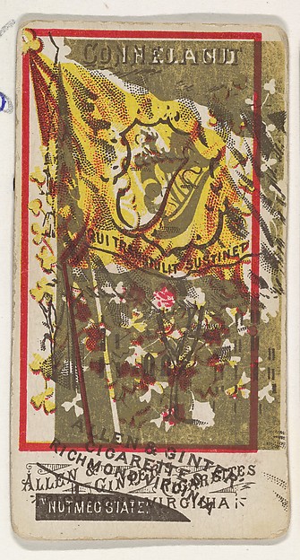 Allen & Ginter, Connecticut and Ireland (double-printed card), from Flags of All Nations, Series 1 (N9) for Allen & Ginter Cigarettes Brands