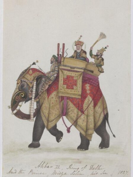 Unknown, Akbar II on an elephant