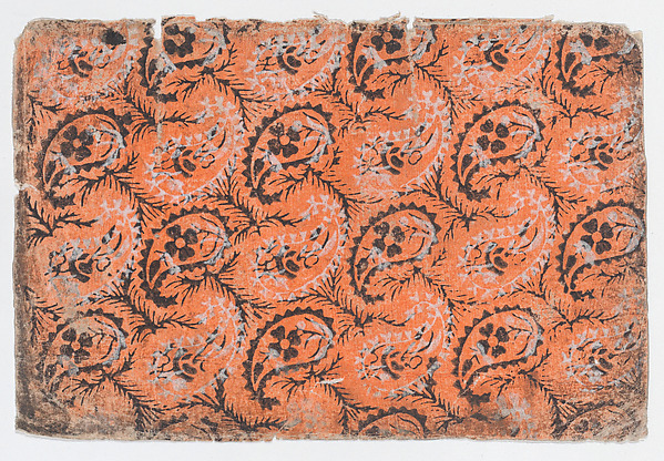 Anonymous, Sheet with overall paisley pattern