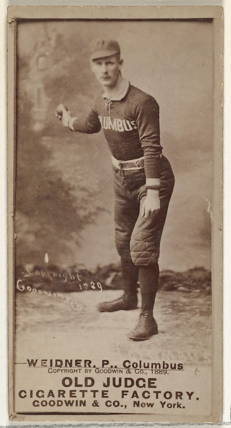 Goodwin & Company, William Waterfield "Wild Bill" Widner, Pitcher, Cleveland, from the Old Judge series (N172) for Old Judge Cigarettes