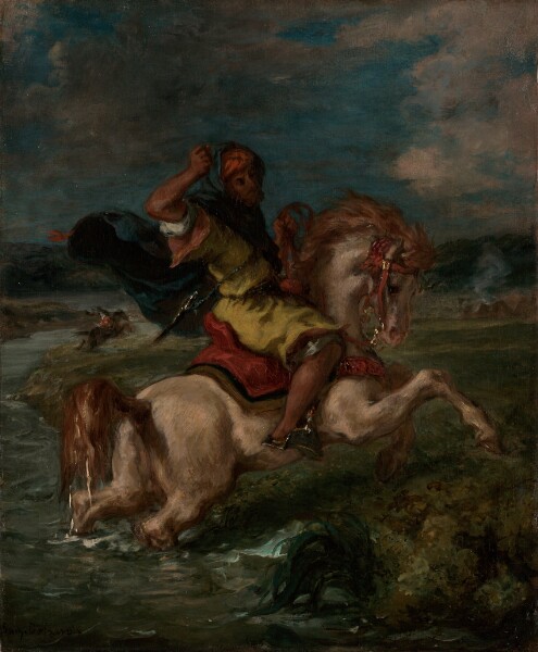 Eugène Delacroix, Moroccan Horseman Crossing a Ford