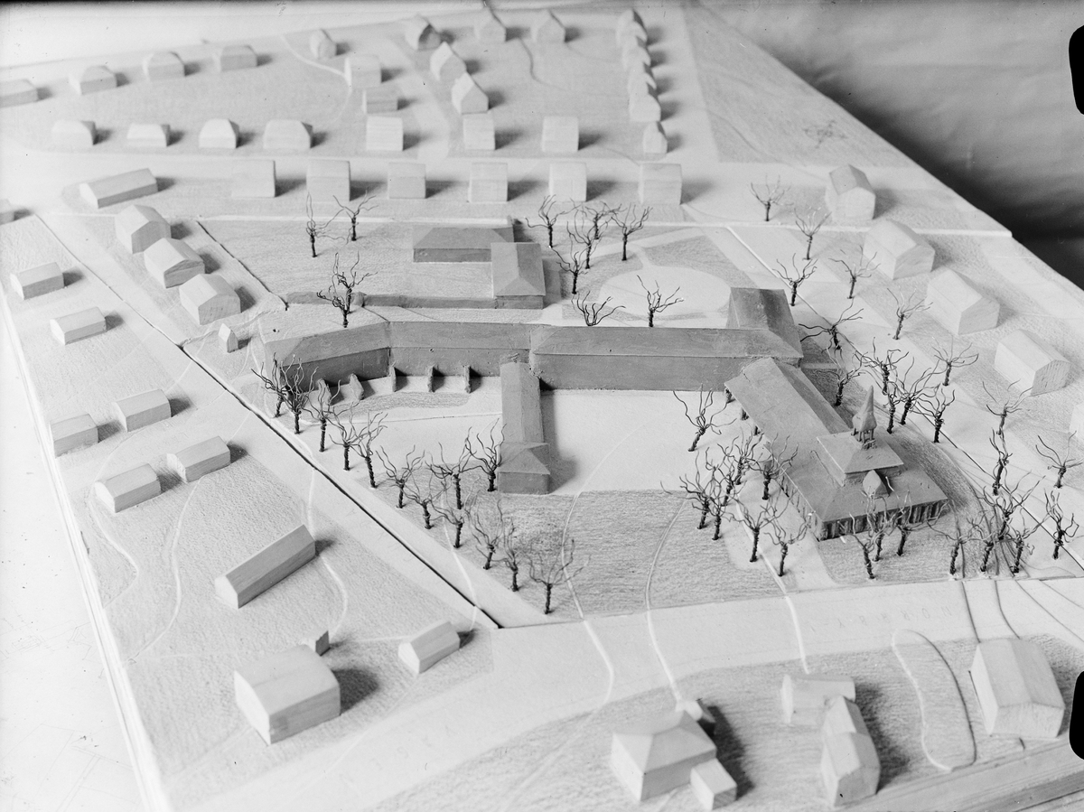 Paul Sandberg, Modell över Bergaskolan med omgivning, Kåbo, Uppsala 1948