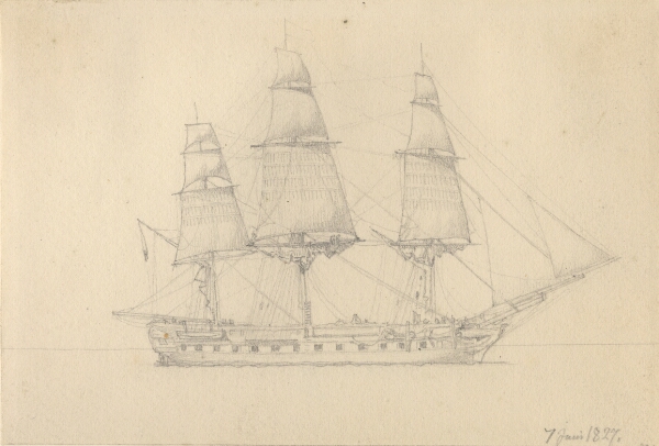 C.W. Eckersberg, En Fregat.