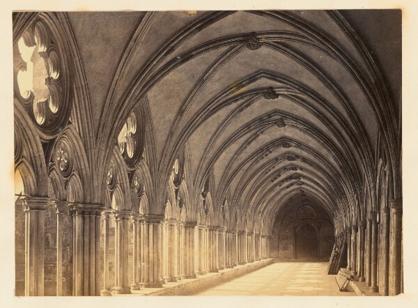 Unknown, [View down hallway of arches]