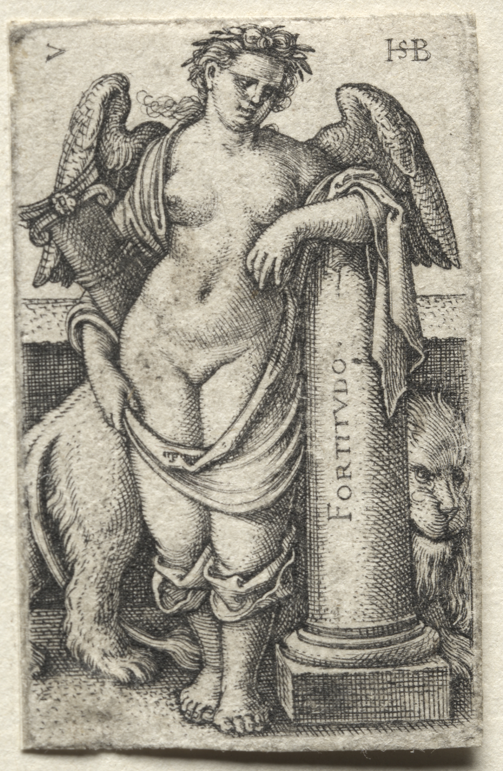 Hans Sebald Beham, The Knowledge of God and the Seven Cardinal Virtues:  Fortitude - Fortitudo