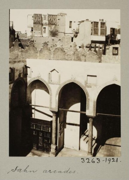 K.A.C. Creswell, Courtyard arcades in the funerary mosque of Mamluk Amir Ulmas al-Hajib, Cairo