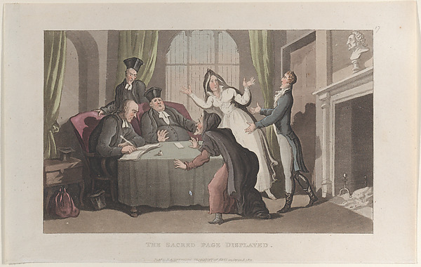 Thomas Rowlandson, The Sacred Page Displayed, from "Journal of Sentimental Travels in the Southern Provinces of France, Shortly Before the Revolution"