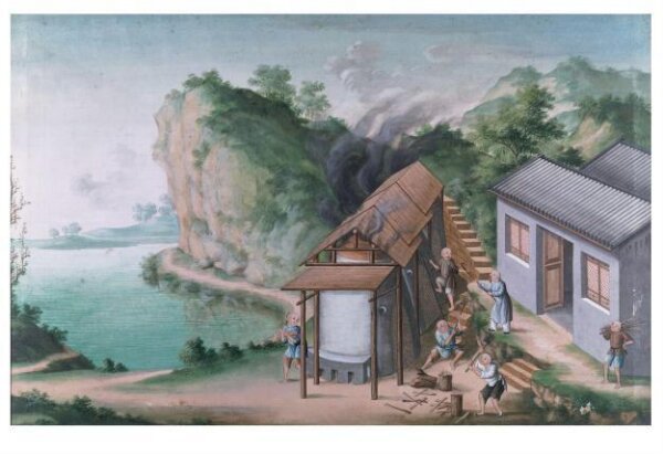 Unknown, Chopping Wood and Stocking the Kiln