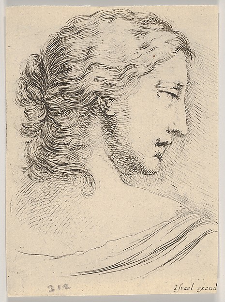 Stefano della Bella, Plate 5: Head of a woman, turned in profile to the right, from "Various heads and figures" (Diverses têtes et figures)