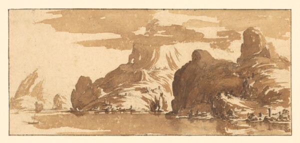 Jacques Callot, A View of Mountains Across a Lake