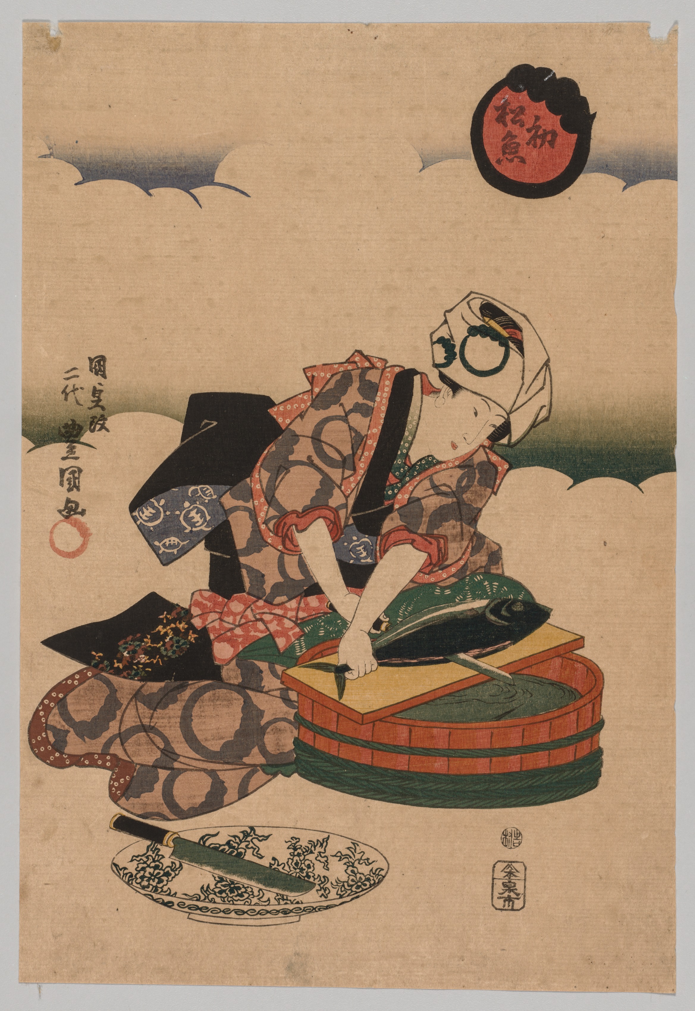 Utagawa Kunisada, First Bonito of the Year