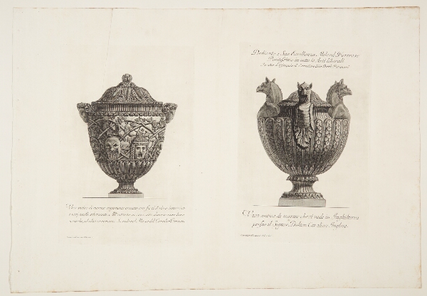 Giovanni Battista Piranesi, Vase med masker og vase med grifhoveder