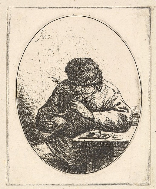 Adriaen van Ostade, Smoker Lighting Pipe
