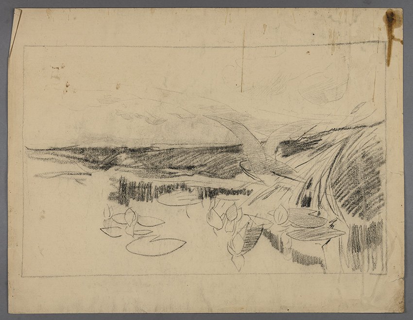 Karl Hagemeister, See mit fliegendem Fischreiher, 1895/1896 oder später