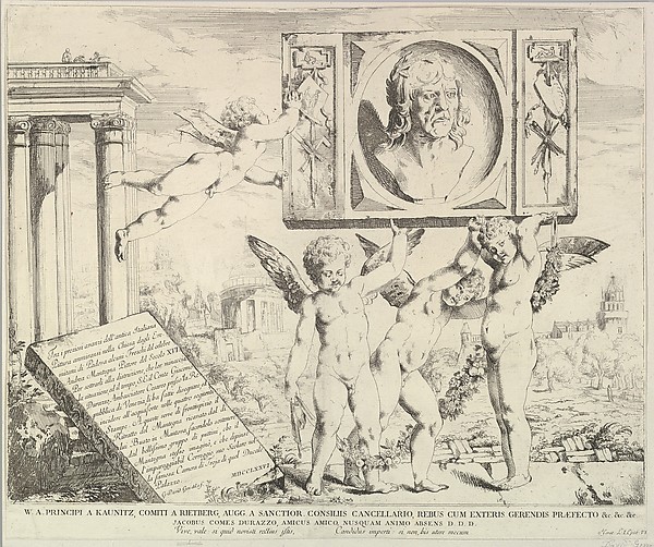 Giovanni David, Title page: Homage to Mantegna, from "The Story of Saints James and Christopher in the Eremitani Chapel"