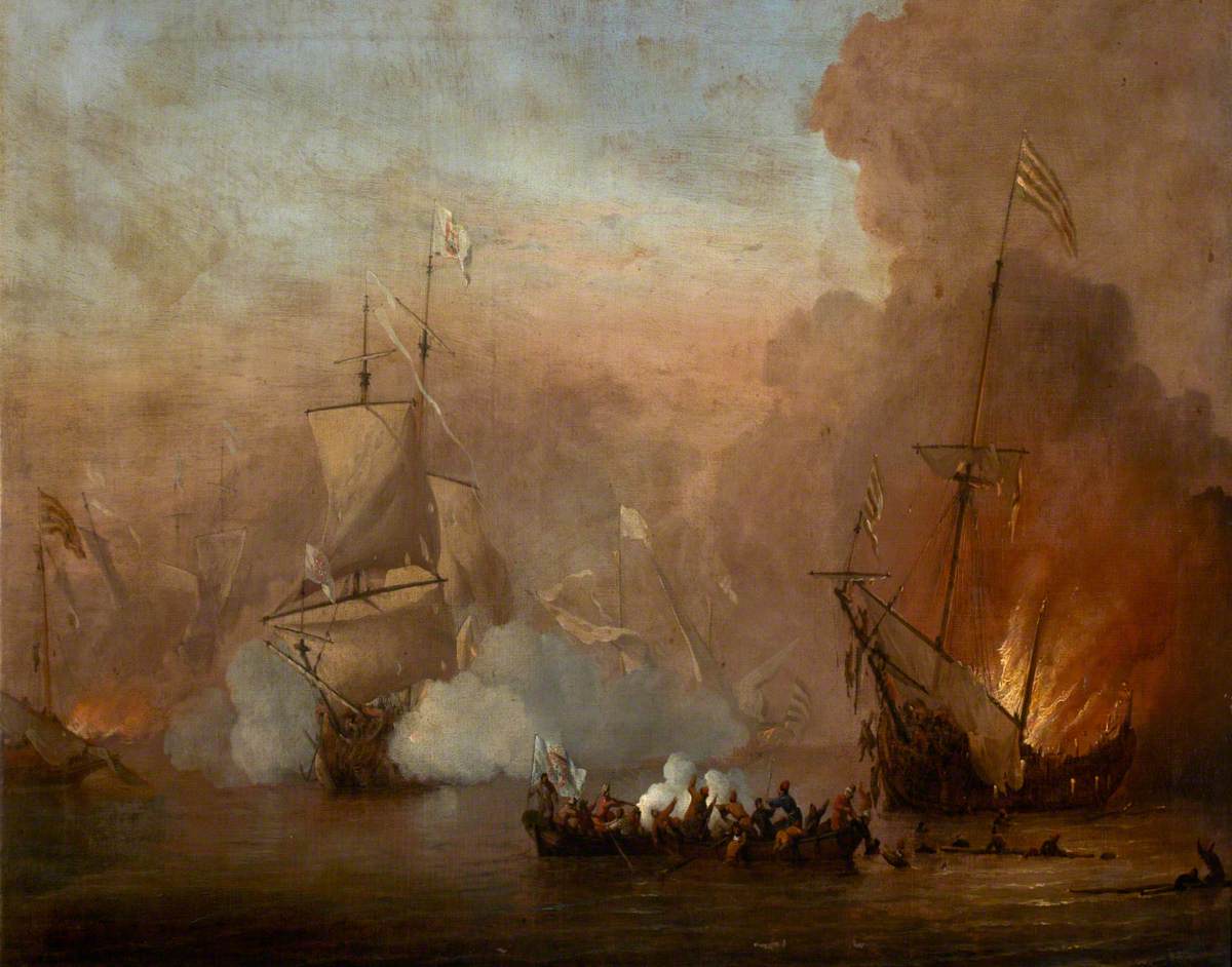 Peter Monamy, A Naval Engagement between an English Ship and Barbary Ships