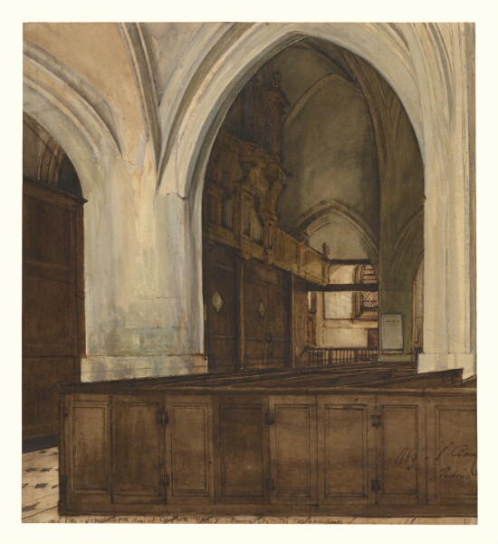 François Bonvin, Interior of Abbey of Aramont