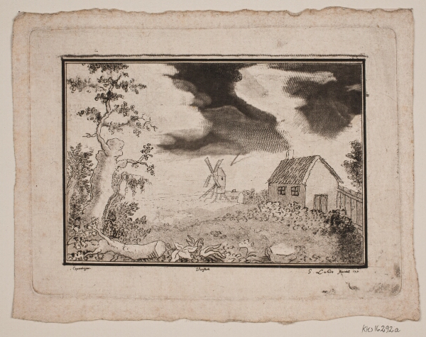 Gerhard Ludvig Lahde, Landskab med hus og mølle