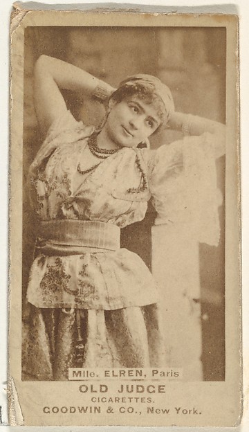 Goodwin & Company, Mlle. Elren, Paris, from the Actors and Actresses series (N171) for Old Judge Cigarettes