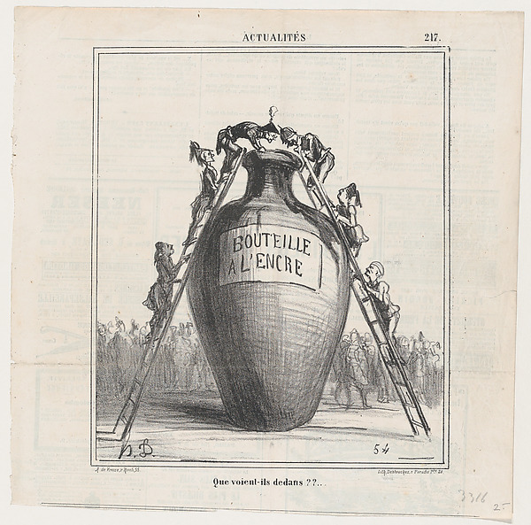 Honoré Daumier, What do they see inside?, from 'News of the day,' published in "Le Charivari"