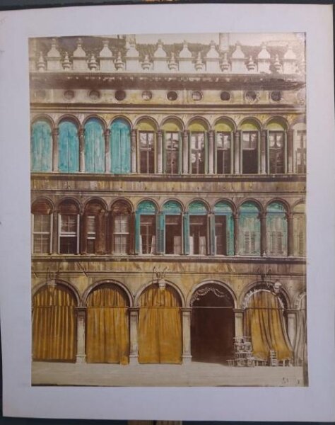 Unknown, Procuratie Vecchie, part of the north side, Piazza San Marco, Venice, Italy, hand-coloured by John Wharlton Bunney