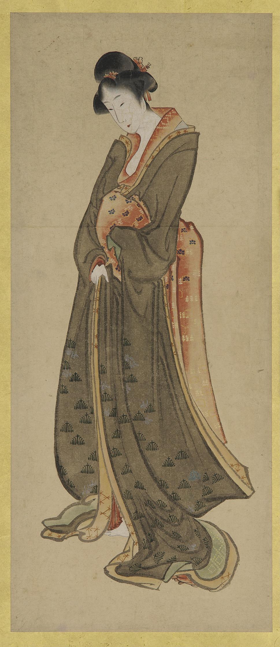 Katsushika Hokusai, Standing figure of a tall girl