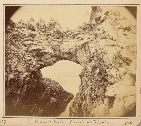 Carleton Watkins, Arch at the West End, Farallone Islands, Pacific Ocean.
