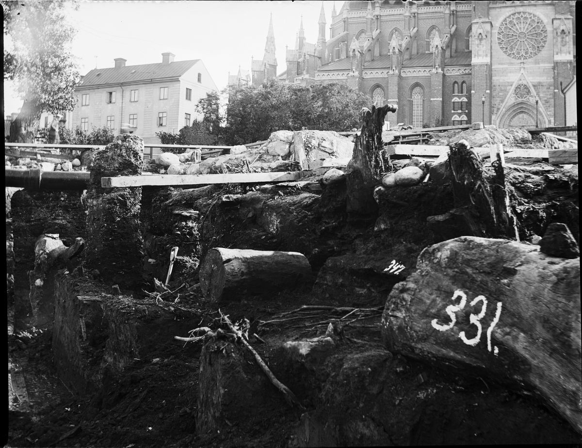 Okänd,, Archaeological excavation, Studentholmen, Uppsala 1907
