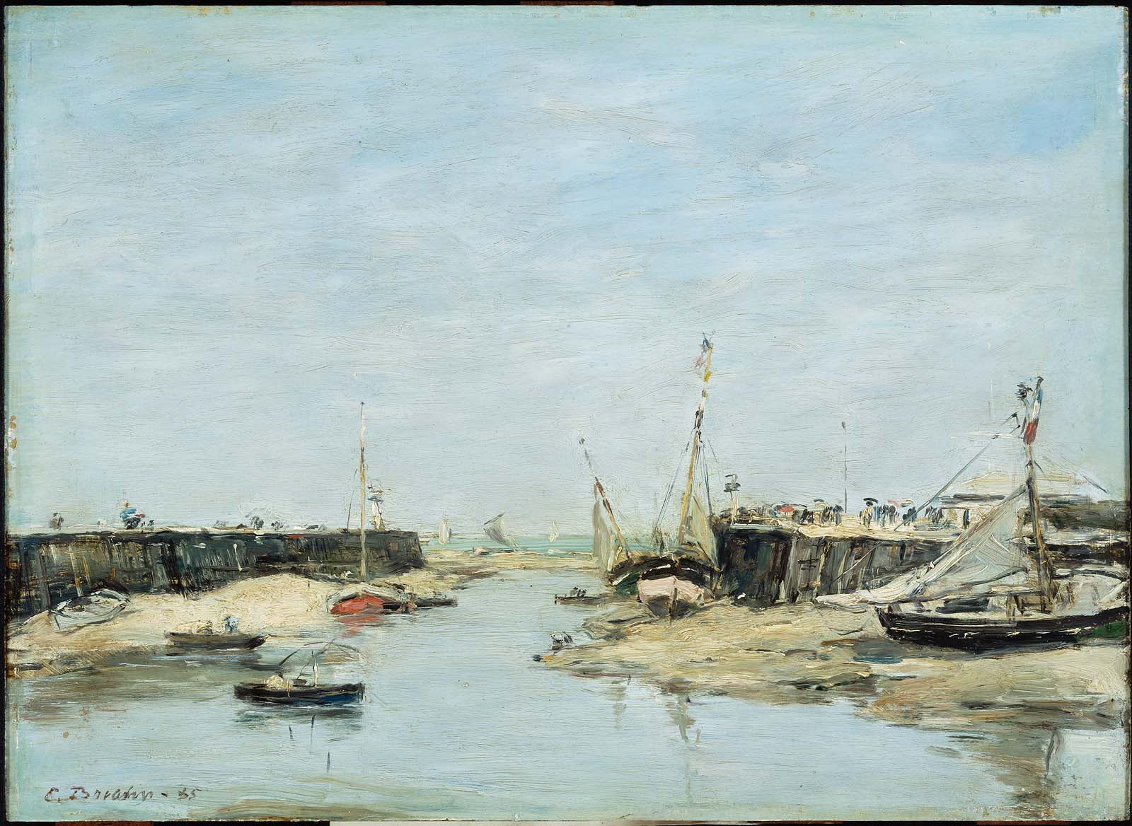 Eugène Louis Boudin, Trouville Les Jetees a Maree Basse