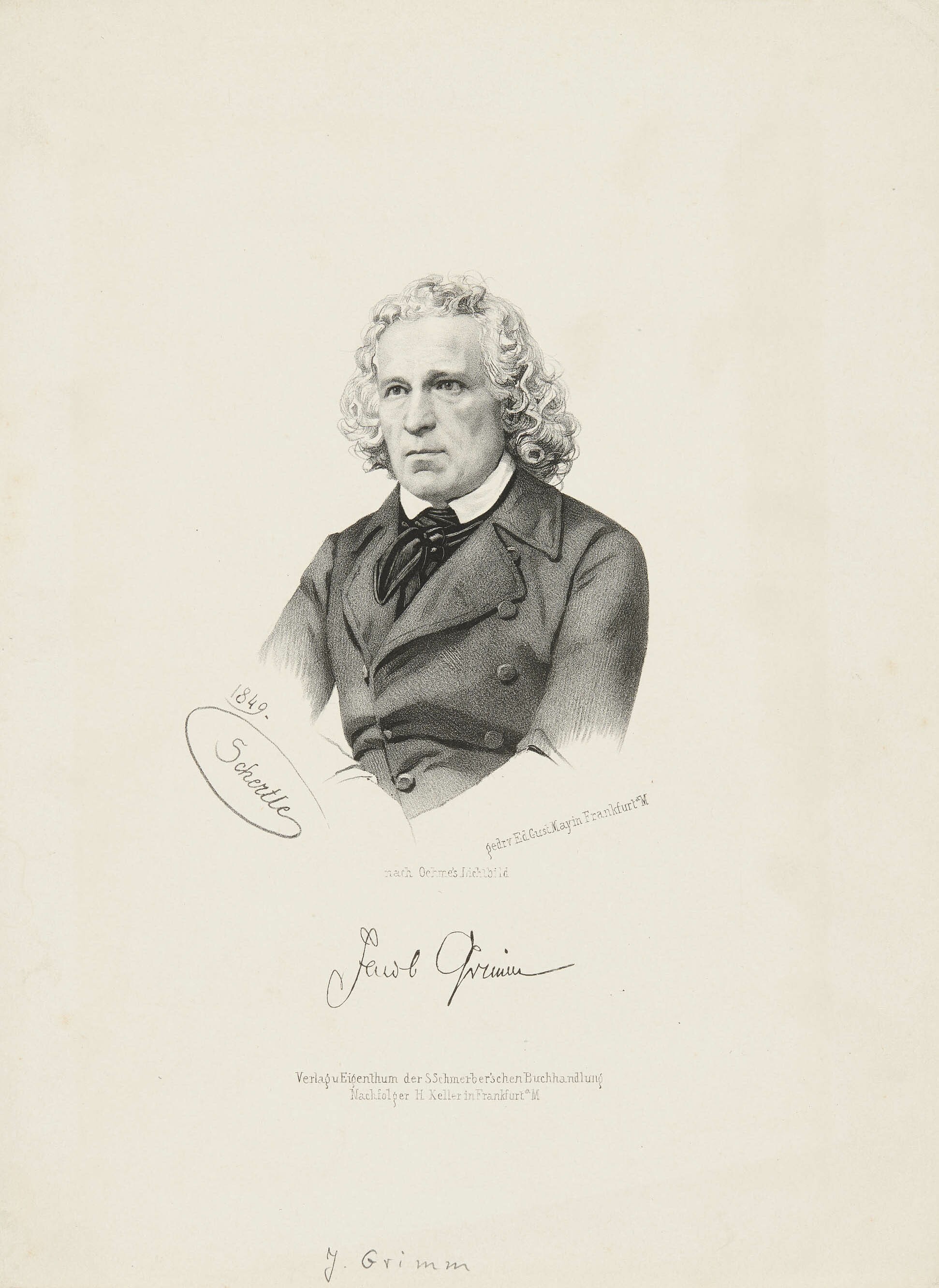 Valentin Schertle, Bildnis Jacob Grimm