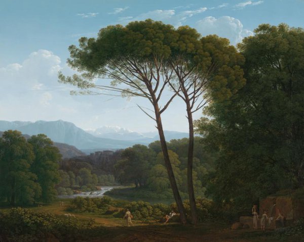 Hendrik Voogd, Italiaans landschap met pijnbomen