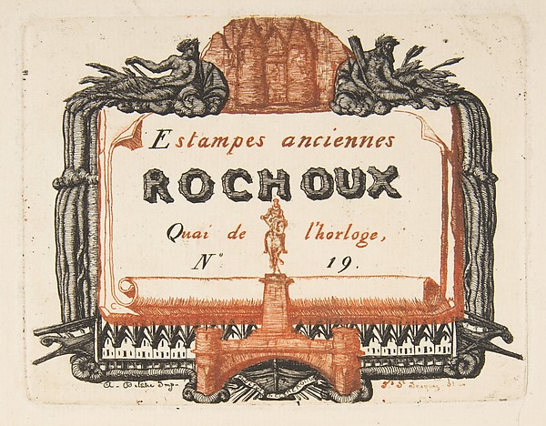 Charles Meryon, Address-card of the printseller, Rochoux