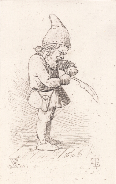 Johan Thomas Lundbye, Nisse, der skærer en pen