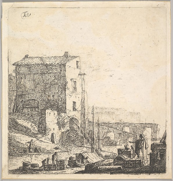 Thomas Wijck, An Oriental Merchant with Merchandise at Riverside