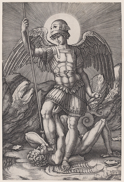 Agostino Veneziano (Agostino dei Musi), Saint Michael