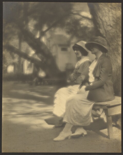 Louis Fleckenstein, [Two Women Seated on a Bench]