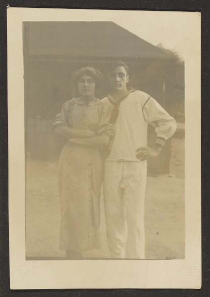 Louis Fleckenstein, [Florence and Man in Navy Uniform]