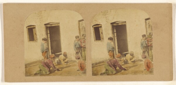 Unknown, [Children playing marbles]