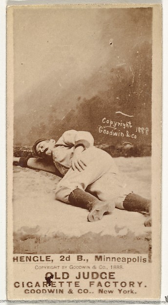 Goodwin & Company, Emery J. "Moxie" Hengel, 2nd Base, Minneapolis, from the Old Judge series (N172) for Old Judge Cigarettes