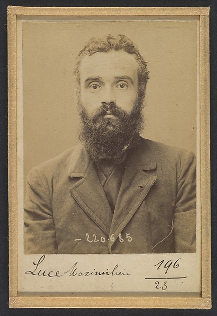 Alphonse Bertillon, Luce. Maximilien. 36 ans, né le 13/3/58 à Paris VIIe. Artiste-peintre. Anarchiste. 6/7/94.