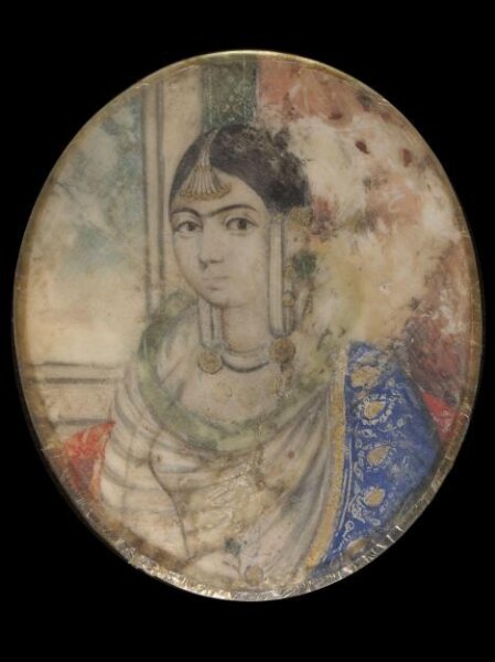 Unknown, One of eleven bust portraits depicting Mughal ladies and princesses.