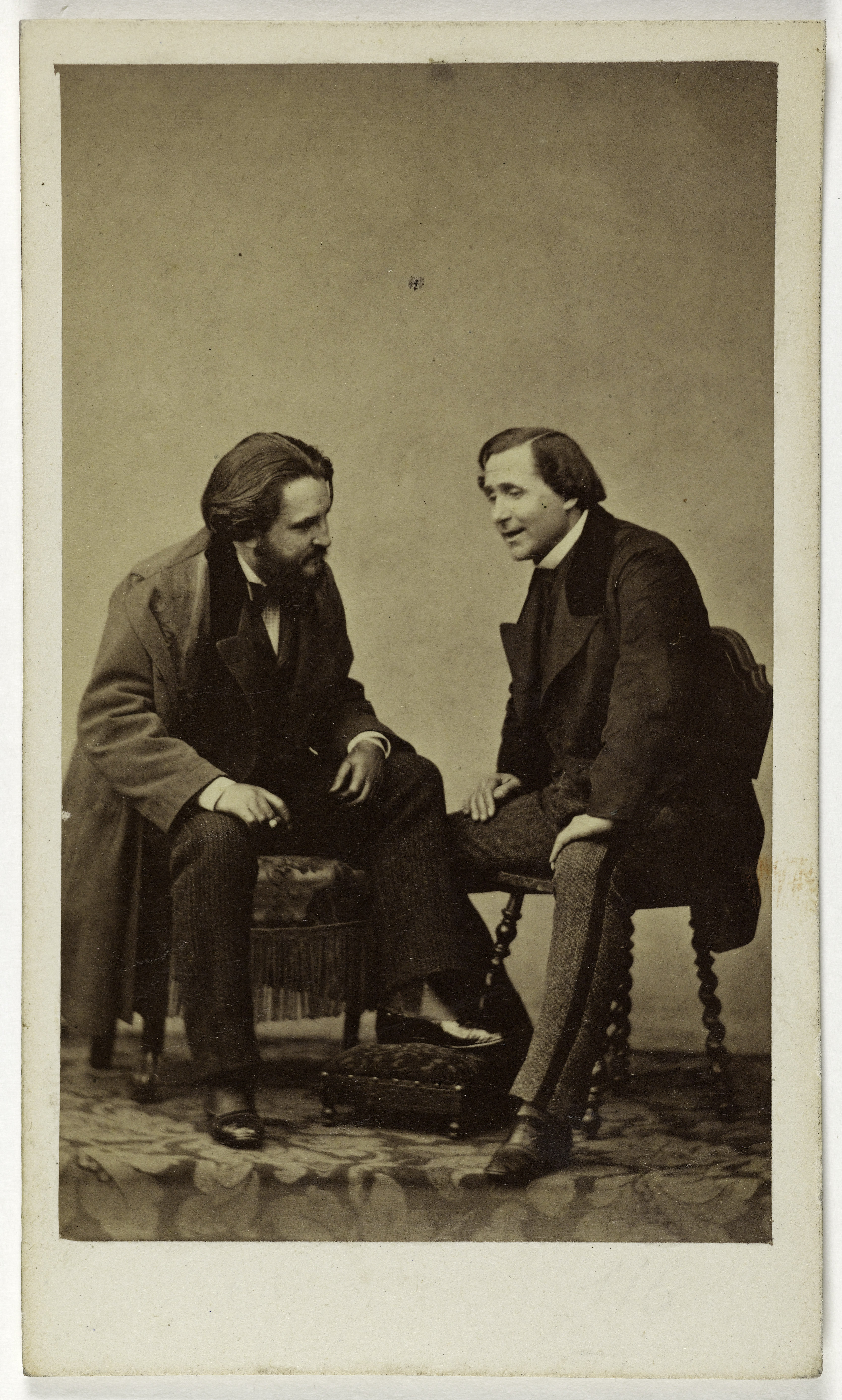 Pierre Petit & Trinquart, Portrait d'Henri Thomas Lafontaine (1826-1898), (acteur) accompagné d'un acteur
