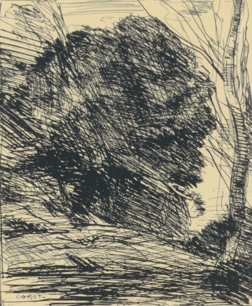 Jean-Baptiste-Camille Corot, Les Arbres Dans La Montagne