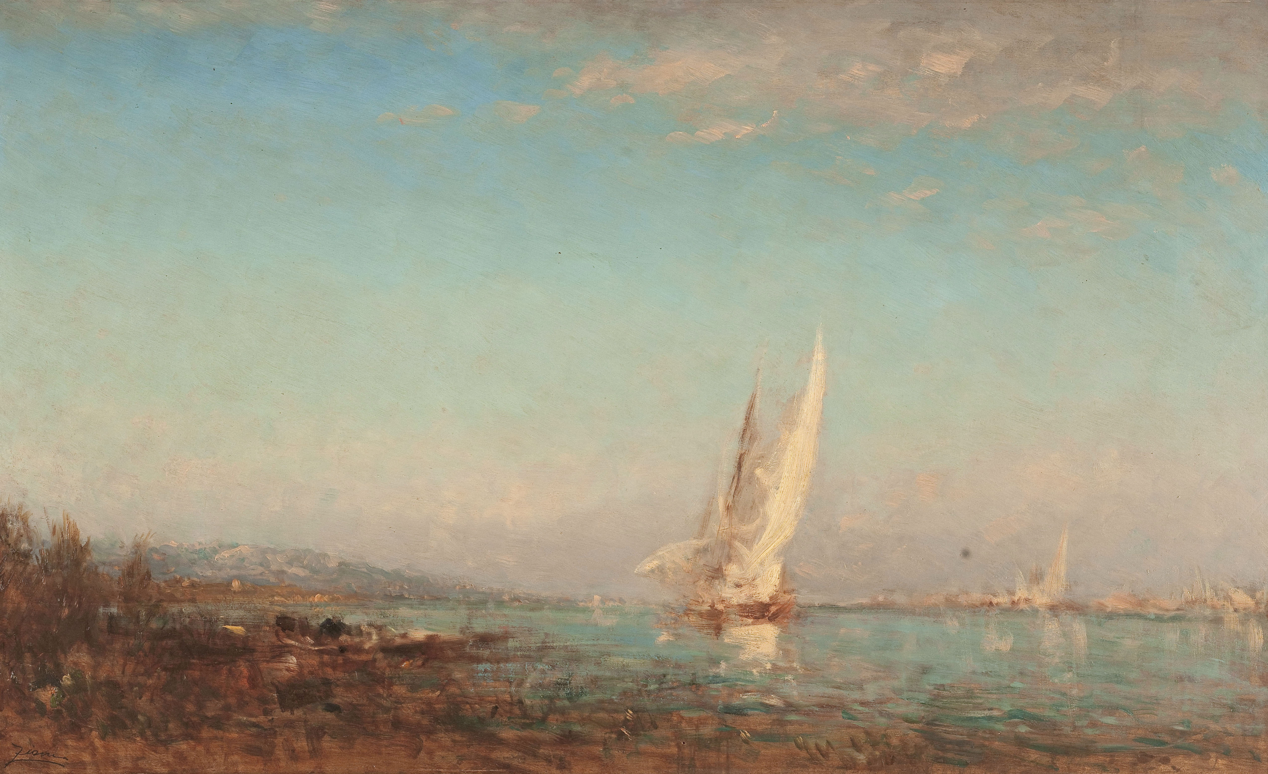 Félix Ziem, Martigues, la voile blanche