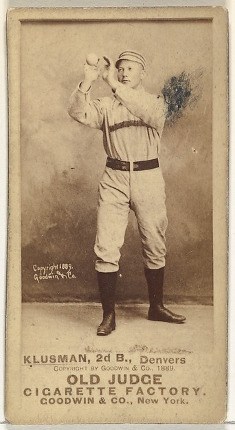 Goodwin & Company, William F. "Billy" Klusman, 2nd Base, Denver, from the Old Judge series (N172) for Old Judge Cigarettes