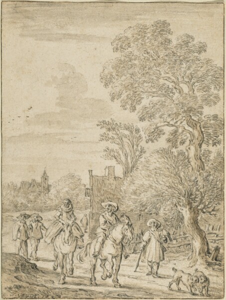 Esaias van de Velde, A Lady and Gentleman Hawking