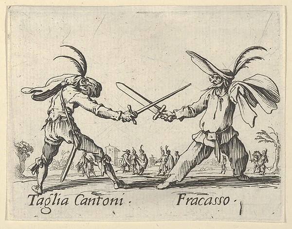 Jacques Callot, Taglia Cantoni - Fracasso, from "Balli di Sfessania" (Dance of Sfessania)